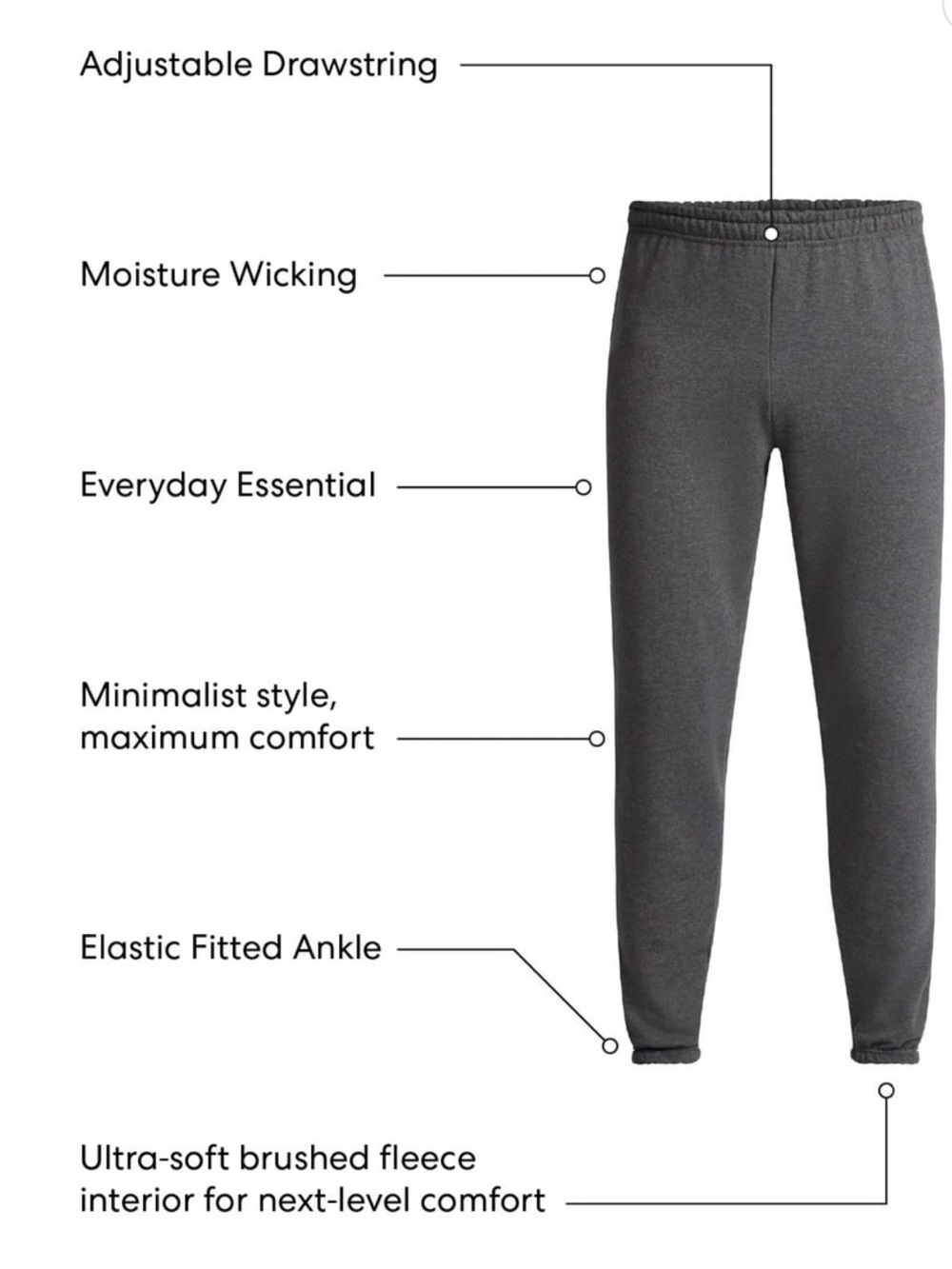 Men’s Athletic Works Gray Fleece Jogger Sweatpants Moisture Wicking Large NWT - Picture 8 of 8